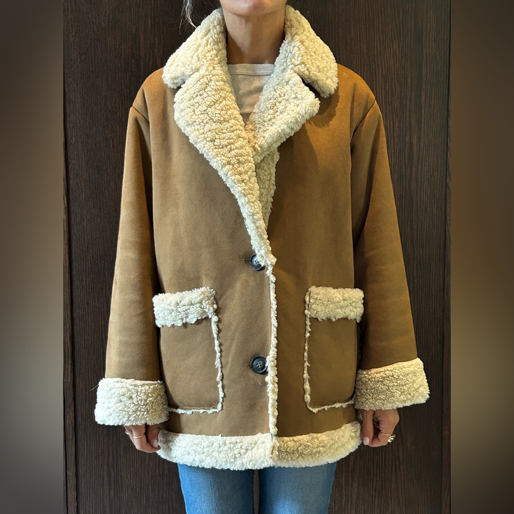 Zara faux shearling coat